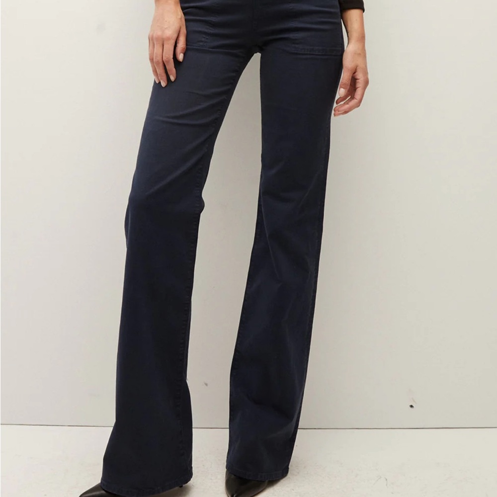 Veronica Beard Crosbie Wide Leg High Rise in Olive Green